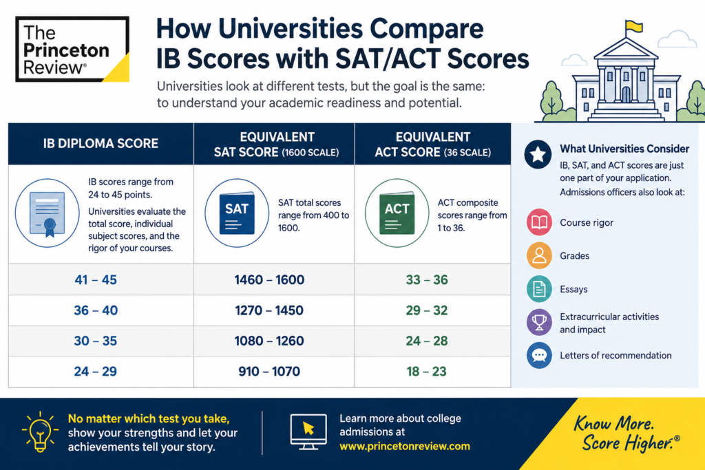 How Universities Compare IB Scores with SAT/ACT Scores